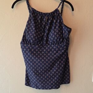 Kona Sol Navy Geometric Design Tankini